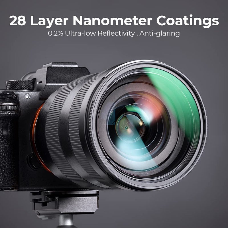 K&F Concept فلتر حماية UV بقطر 46 مم من K&F CONCEPT مع 28 طبقة متعددة HD/مقاوم للماء/مقاوم للخدش فلتر UV فائق النحافة لعدسة كاميرا بقطر 46 مم (سلسلة Nano-X) - Image 3